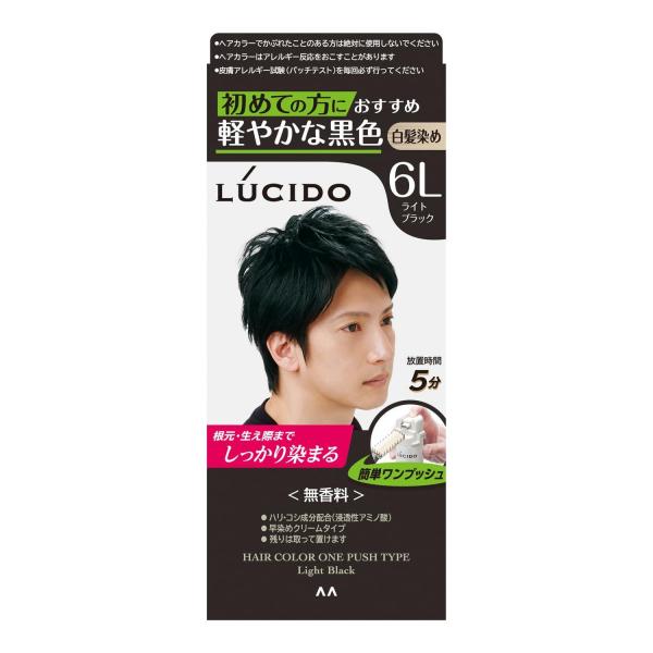ルシード ワンプッシュケアカラー ライトブラック （医薬部外品） 容量1クミ マンダム   ヘアカラー