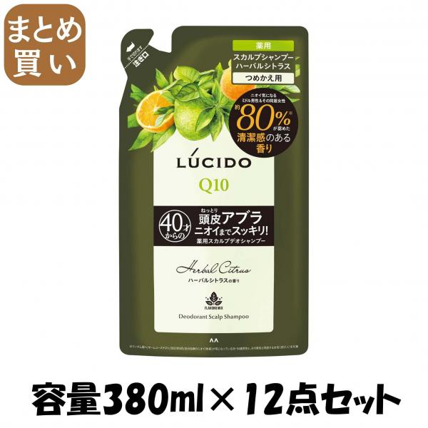 【まとめ買い】ルシード 薬用スカルプデオシャンプー ハーバルシトラス つめかえ用 （医薬部外品）  容量380ML×12点セットシャンプー