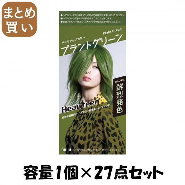 【まとめ買い】ビューティーン メイクアップカラー プラントグリーン 容量1コ×27点セット ホーユー   ヘアカラー・黒髪用