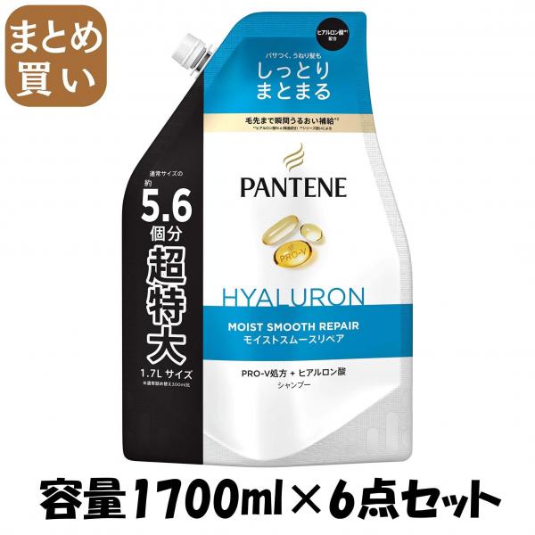 【まとめ買い】パンテーン モイストスムースケア シャンプー つめかえ超特大1.7L 容量1700ML×6点セットP＆G シャンプー